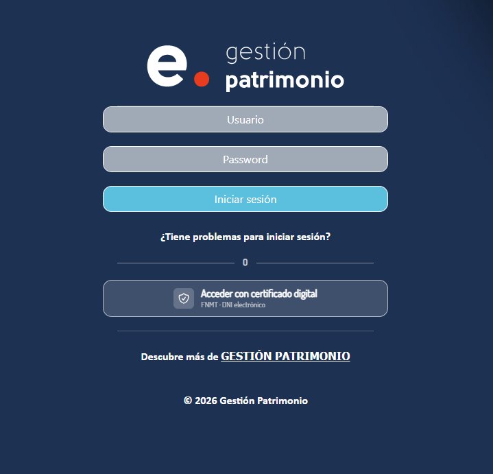 Acceso a Gestión Patrimonio con certificado digital desde el móvil